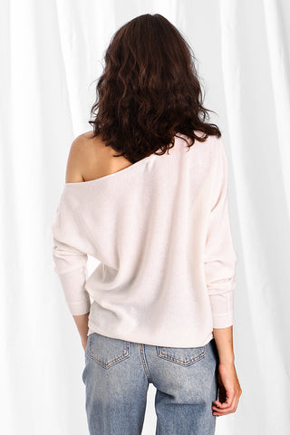 Cashmere Off The Shoulder Top - White