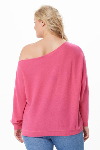 Plus Size Cashmere Off the Shoulder Sweater- azalea