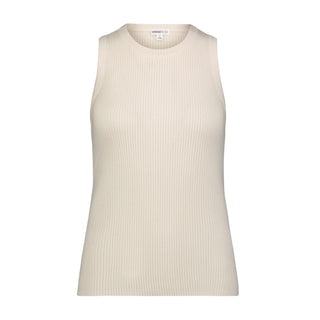 Cashmere Ribbed Tank -White