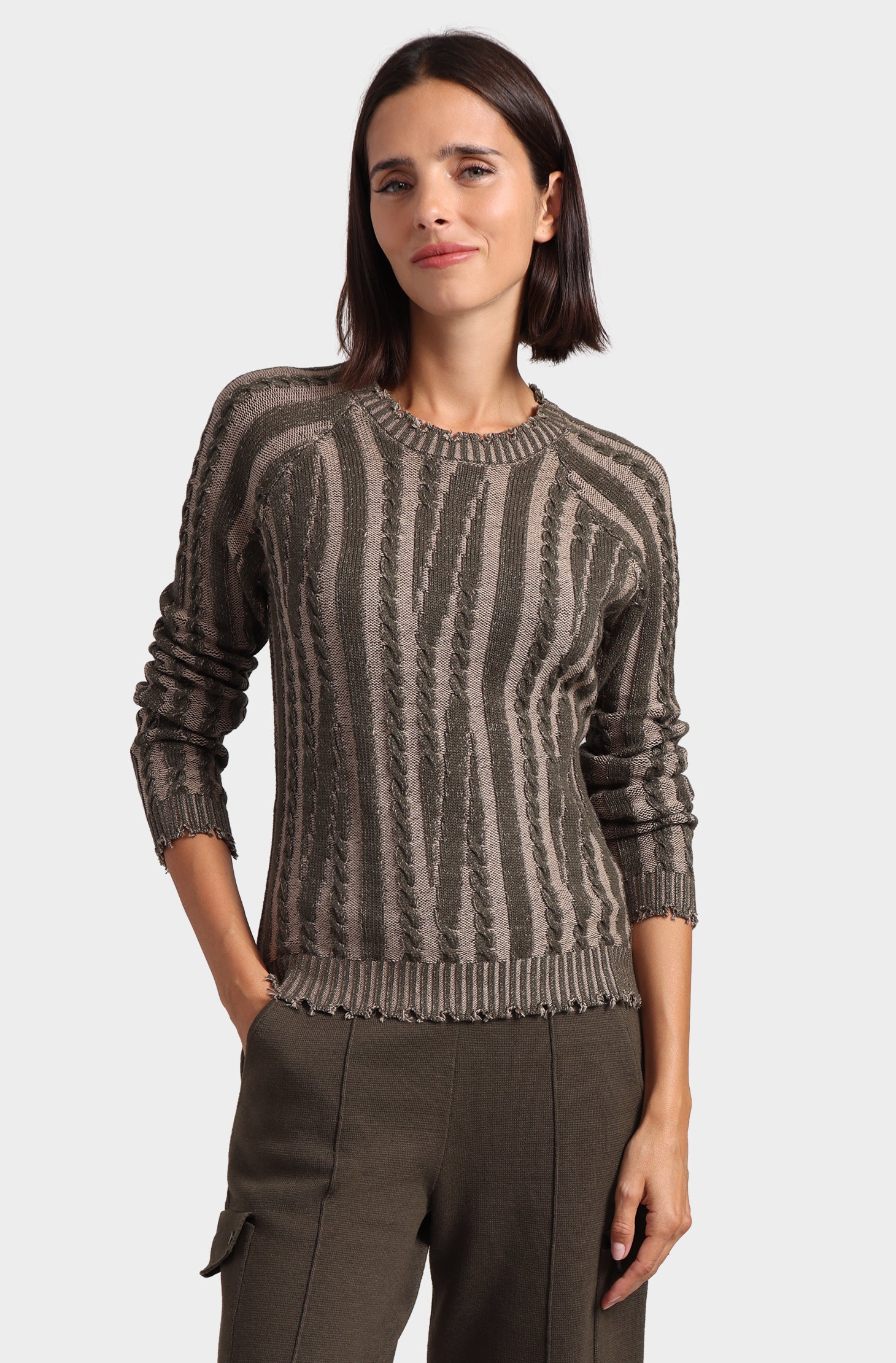 Cotton Plaited Cable Crew Neck – Minnie Rose Cotton Plaited Cable Crew Neck – Minnie Rose