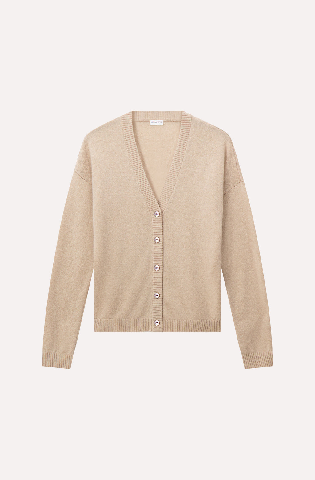 XIN - 12gg Cashmere Cardigan in Undyed White main image 1