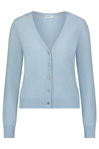 Cashmere Novelty Button Cardigan - Baby Blue