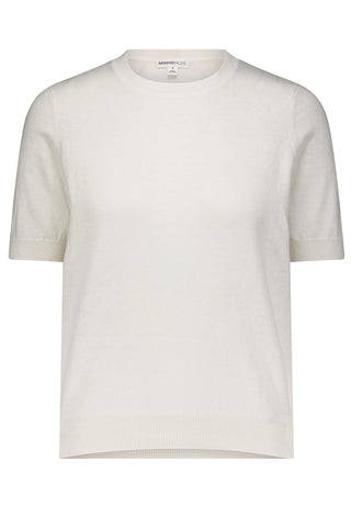 Cotton Cashmere Short Sleeve Tee -white