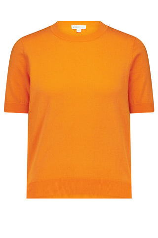 Cotton Cashmere Short Sleeve Tee -orange crush
