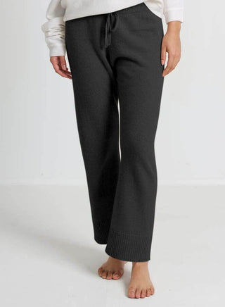 Cashmere High Ribbed Cuff Pant BLACK 