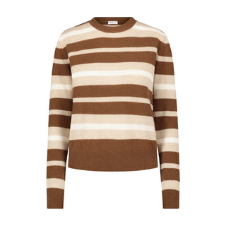 Cashmere Striped Crew Neck Pullover