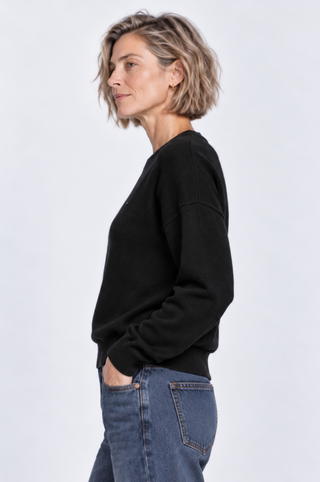 Cotton Cashmere "Nana" Embroidery Crew