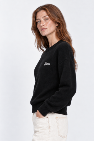 Cotton Cashmere "Yenta" Embroidery Crew