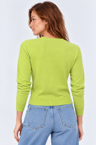 Cotton Cashmere "Wela" Embroidery V Neck Cardigan