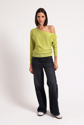 Cotton Cashmere Off The Shoulder Top