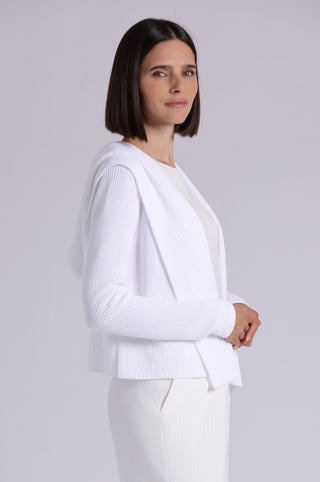 Cotton Shaker Hooded Flyaway Cardigan