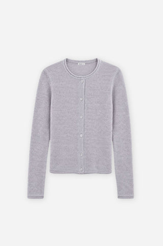 Sheer Luxury Cashmere Cardigan with Rolled Trims
