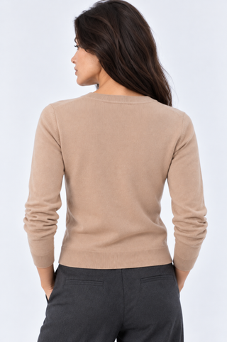 Cotton Cashmere "Wela" Embroidery V Neck Cardigan