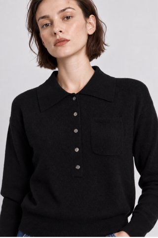 Cashmere Henley Polo with Pocket