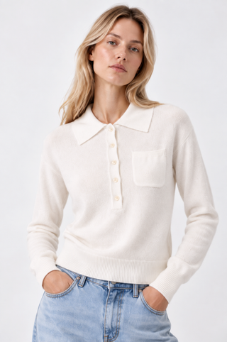 Cashmere Henley Polo with Pocket