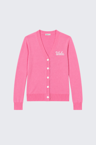 Cotton Cashmere "Wela" Embroidery V Neck Cardigan