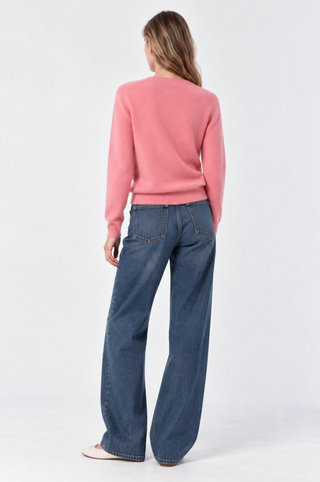 Cashmere Long Sleeve Shrunken V Neck