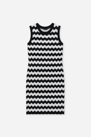 Scallop Stripe Tank Dress