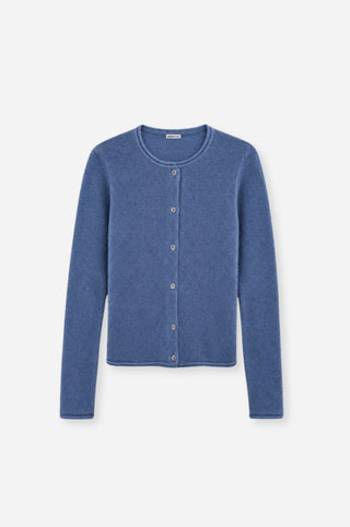 Sheer Luxury Cashmere Cardigan with Rolled Trims