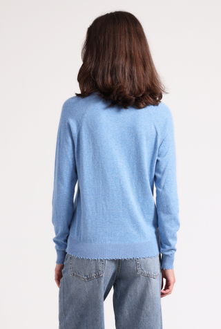 Cotton Cashmere Frayed Edge Crew