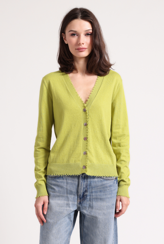 Cotton Cashmere Frayed Cardi