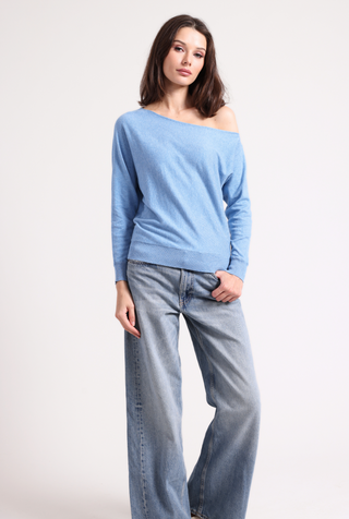 Cotton Cashmere Off The Shoulder Top