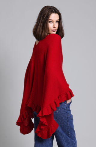 CASHMERE RUFFLE RUANA