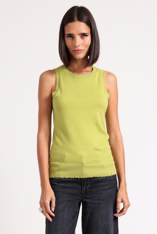 Cotton Cashmere Frayed Tank