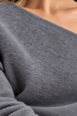 Cotton Cashmere Off The Shoulder Top