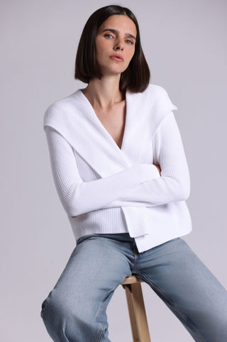 Cotton Shaker Hooded Flyaway Cardigan