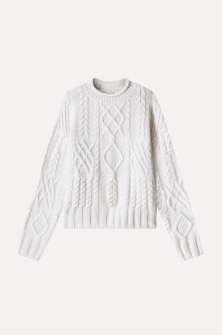 Pure Air Cashmere Mixed Cable Pattern Sweater