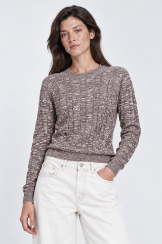 Cotton Marled Cable Crew