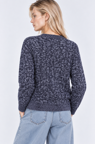 Cotton Oversized Marled Cable Cardigan