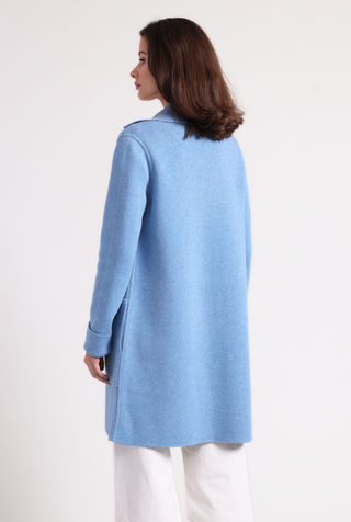 Cotton Cashmere Solid Double Face Notch Collar Coat