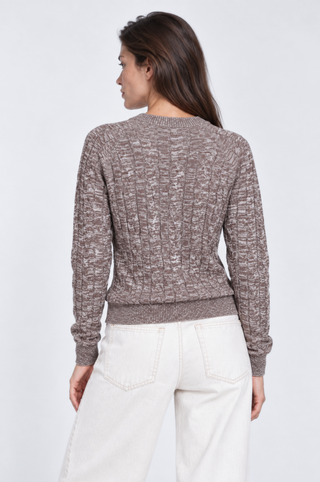 Cotton Marled Cable Crew