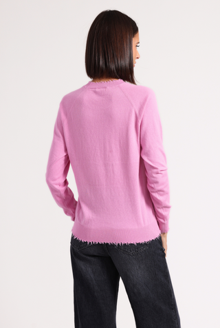 Cotton Cashmere Frayed Edge Crew