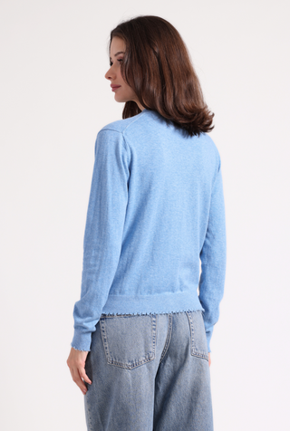 Cotton Cashmere Frayed Cardi