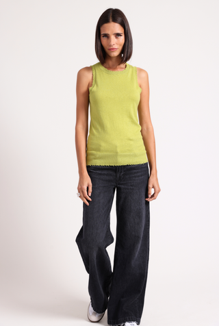 Cotton Cashmere Frayed Tank