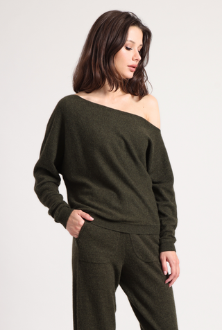 Cotton Cashmere Off The Shoulder Top