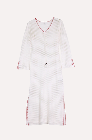 Cotton Cashmere Mesh Cover Up Dress
