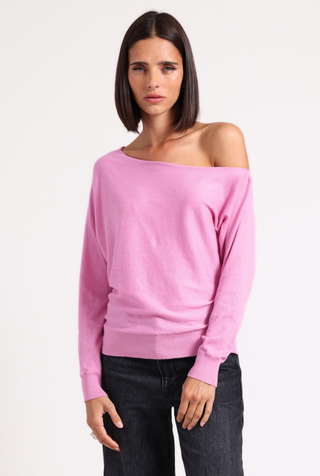 Cotton Cashmere Off The Shoulder Top