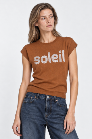 Cotton Cashmere Soleil Foil Print Tee