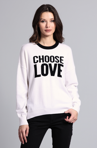 Cotton Cashmere CHOOSE LOVE Long Sleeve Crew