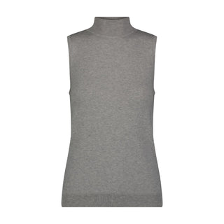 Supima Cotton Cashmere Mock Neck Sleeveless Top