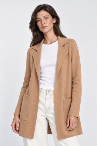Cotton Cashmere Solid Collar Coat