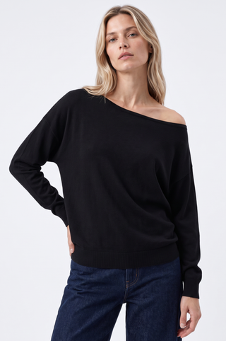 Cotton Cashmere Off The Shoulder Top