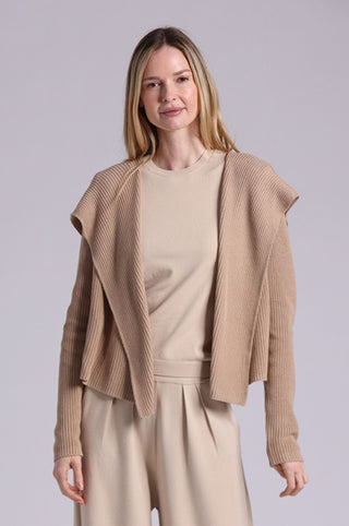 Cotton Shaker Hooded Flyaway Cardigan