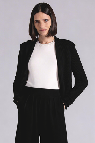 Cotton Shaker Hooded Flyaway Cardigan