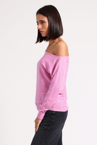 Cotton Cashmere Off The Shoulder Top