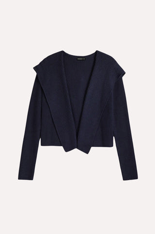 Cotton Shaker Hooded Flyaway Cardigan